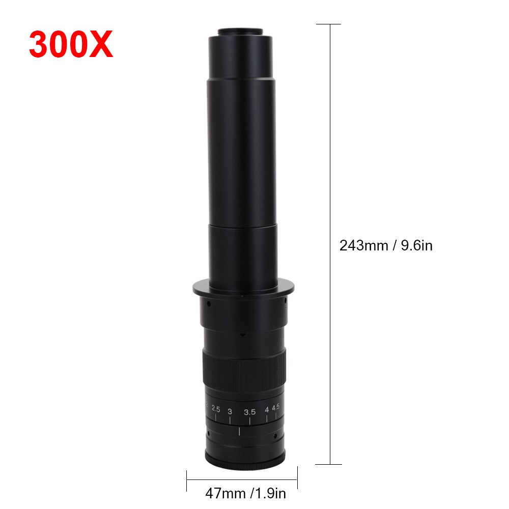 Microscope Lens Adapter Microscope Parts Fits X-DS-0745 120X 180X 300X Zoom C-mount Lens for Industry Video Microscope Camera: 300X