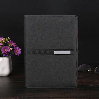 A5 Business Notebook School Office Planner Stationery Agenda Diary Organizer Portable Loose-leaf Detachable Buckle: Black