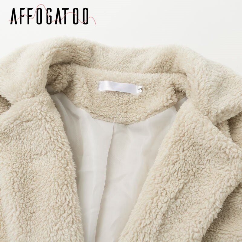 Affogatoo Streetwear grande taille doux fausse fourrure manteau femmes décontracté automne hiver femme pardessus en vrac dames long manteau