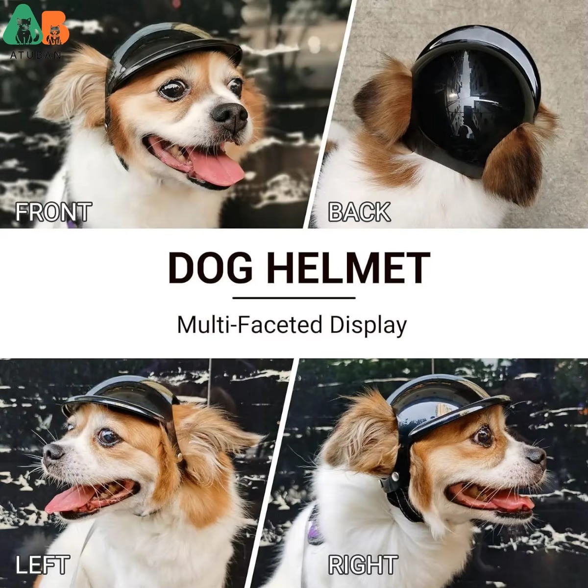 Hundehelm für kleine Hunde, Fahrradhelm für Hunde mit Ohrloch, Hunde-Motorradhelm, Haustiermütze für draussen-Reiten, Fahren, Welpenkappe