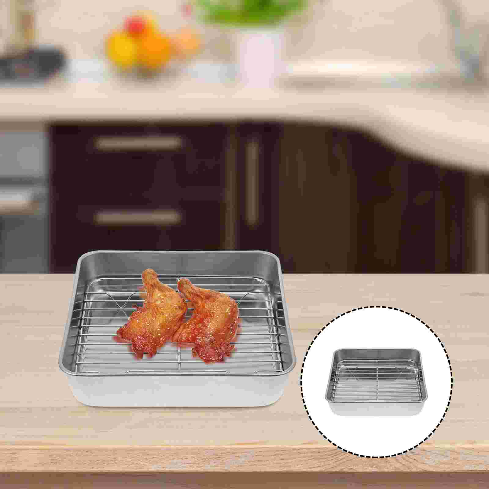 1 Set of Multi-functional Stainless steel Baking Plate Baking Tool (Silver)