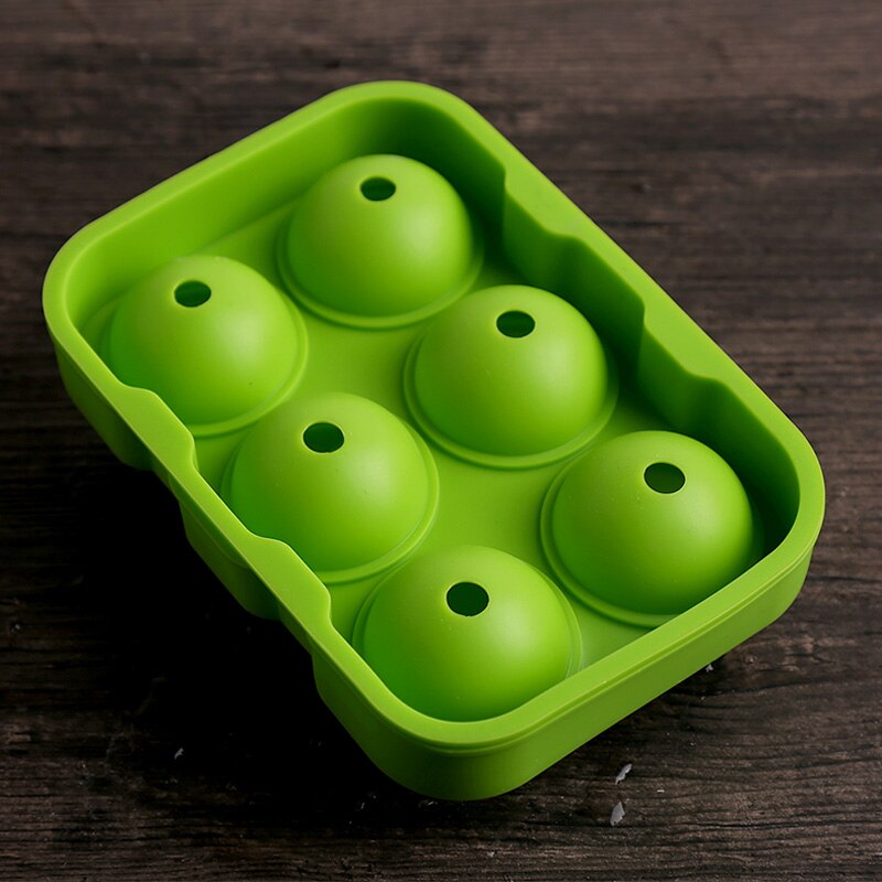 Machine à glaçons pour cocktails de whisky, moule à glaçons à 6 trous, bac à glaçons, grande sphère ronde, machine à glaçons en silicone, accessoires de cuisine pour bar: Vert