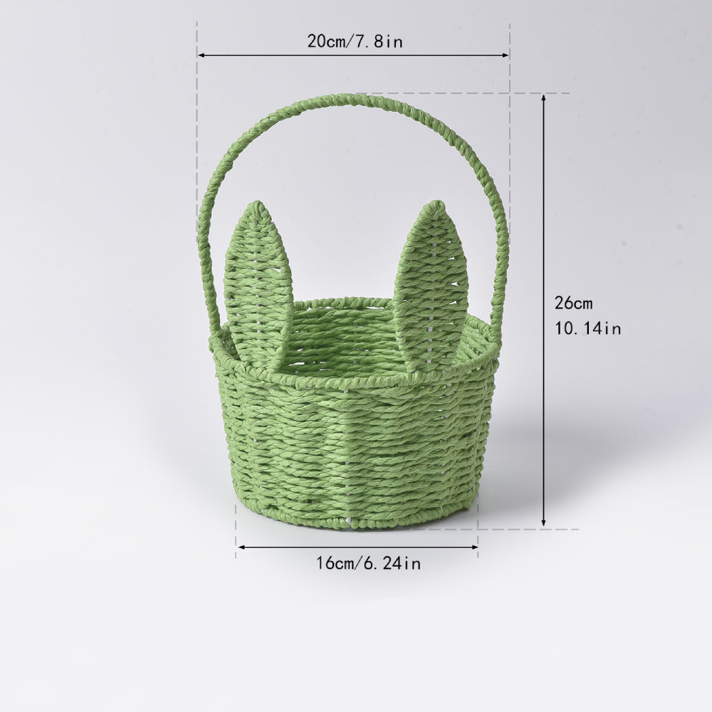 Cesta de conejito de Pascua, organizador de artículos diversos, cesta de flores tejida, cesta de Picnic, cesta de Pascua para el hogar, jardín, , Camping, cocina: Verde