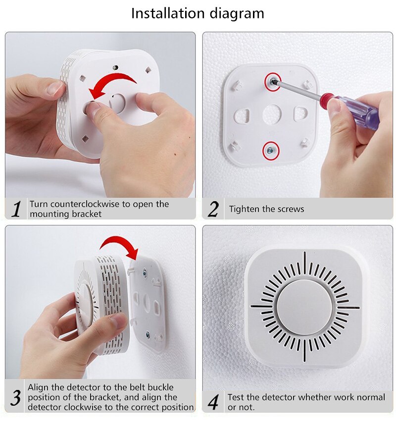 Smart smoke alarm home commercial wireless remote alarm fire fire sensor smoke detector