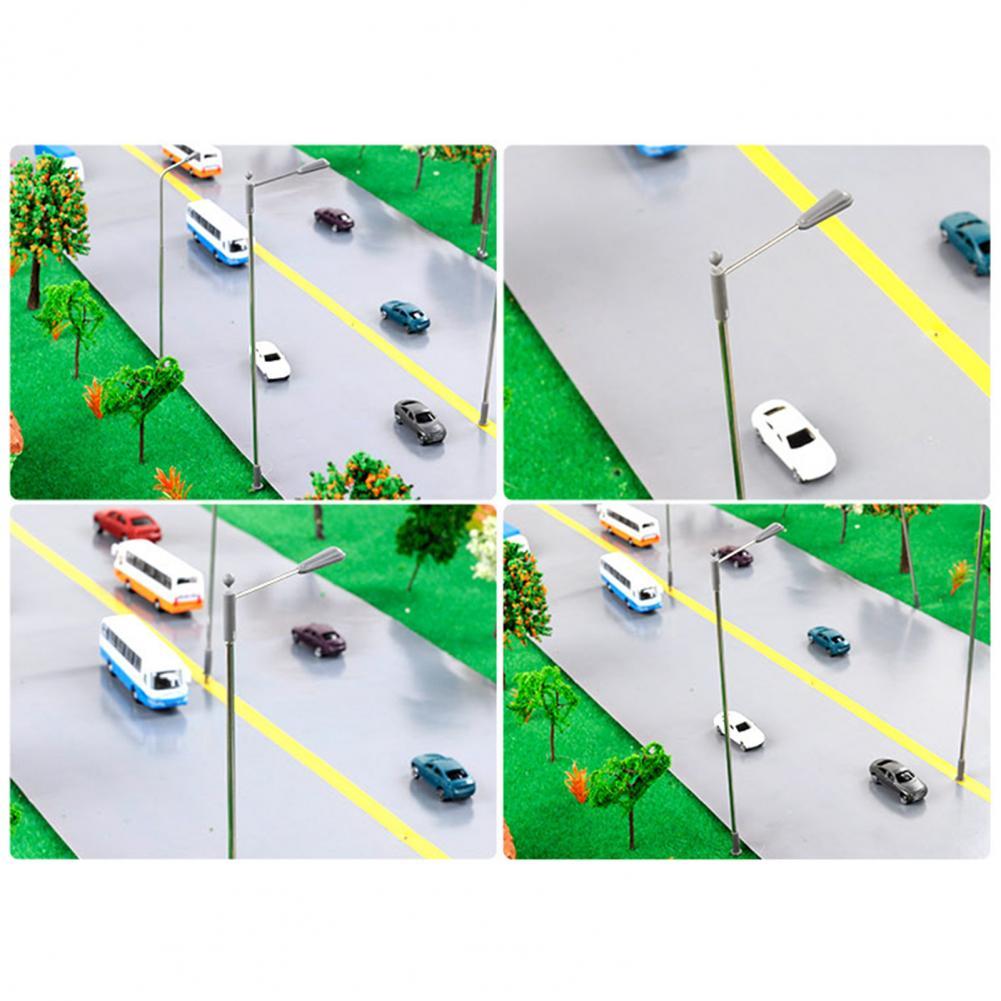 10Pcs Double Head Street Light Model LED Lighting Sand Lamp Railway Road Decor Street Light Model Lamp Railway Road Decor