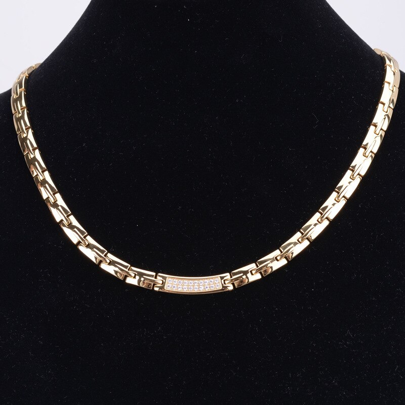 ARADOO Magnetic Health Energy Anti-Radiation Strengthen Immunity Stay Slim Improve Skin Magnet Necklace: Gold