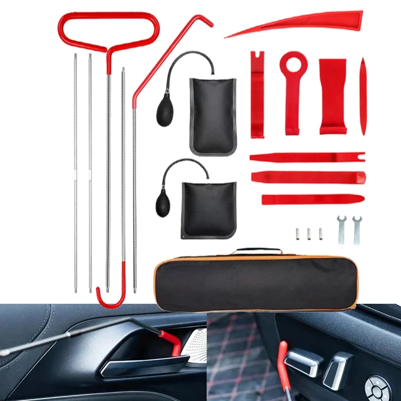 Car Door Opener 18PCS/21PCS Kit Car Wedge Pump Door Repair Air Cushion Open Unlock Tool With Long Reach Grabber for CarsTruck