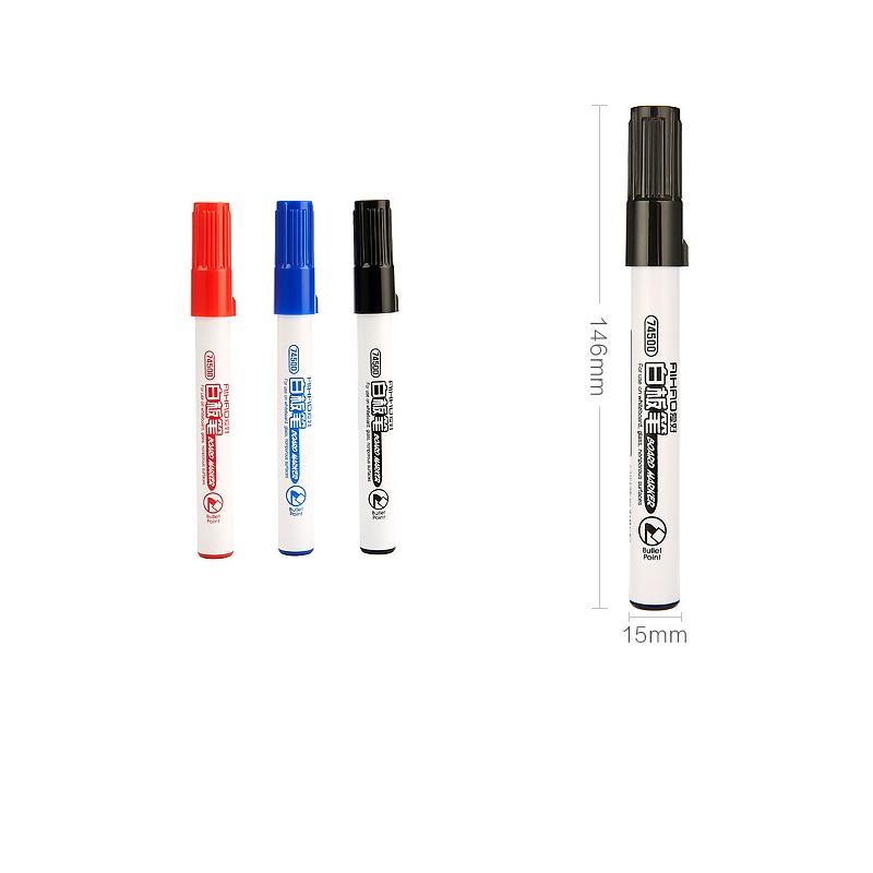 3pcs White Board Marker Pen for Whiteboard Glass Nonporous Surface Red Blue Black Ink Pens Office Meeting School Teaching A6904