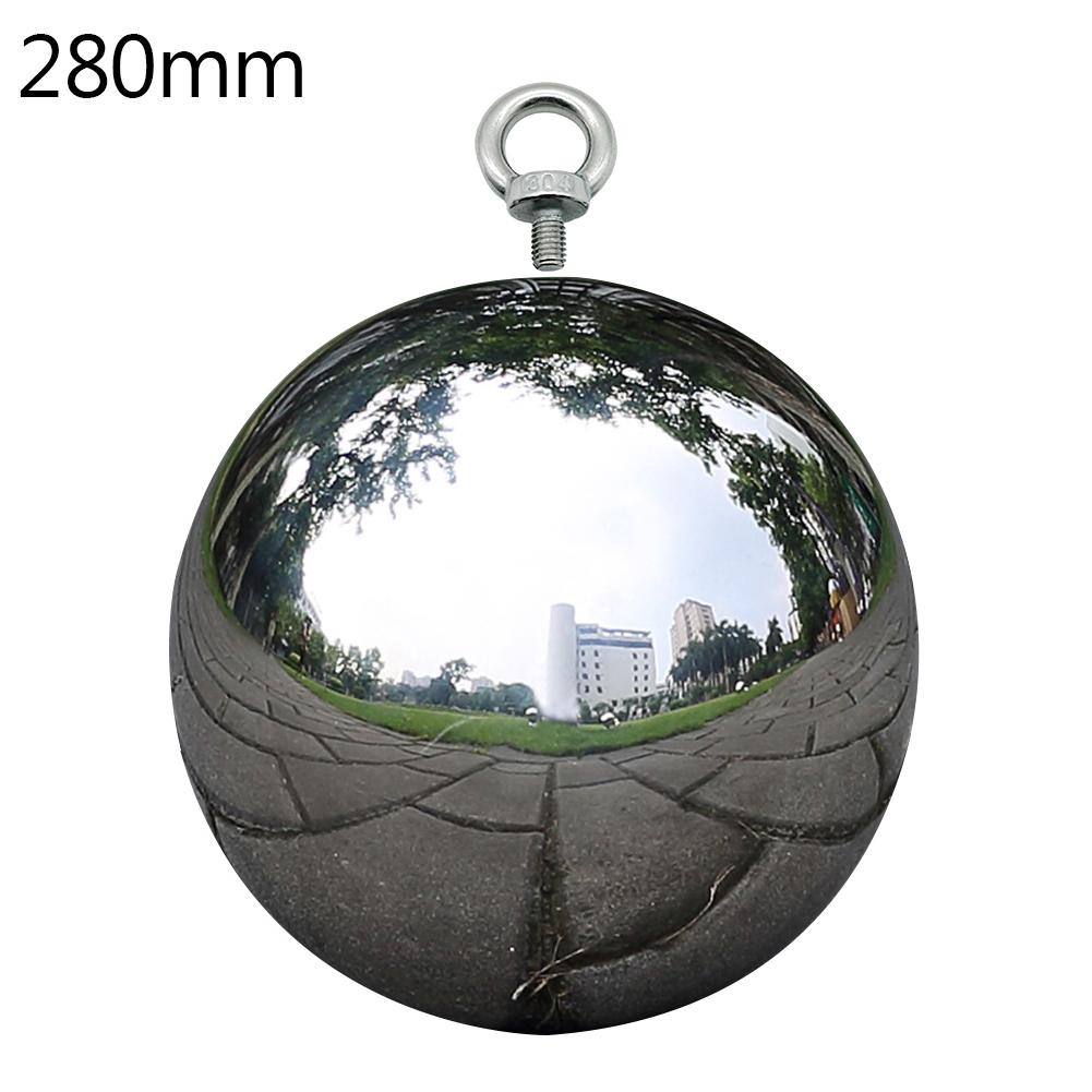 Bola hueca de titanio de acero inoxidable 304, decoración sin costuras para el hogar y el jardín, Bola de espejo, esfera de decoración para el jardín: Black