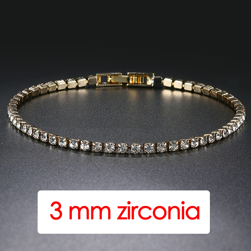 Hiphop Tennis Armband Homme Iced Out 3/4/5mm Zirkonia Herren Kristall Kette auf Der Hand Hip-hop Streetwear Schmuck Männlich H086: 17cm / Rost rot