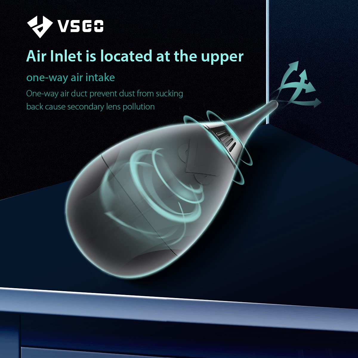 Vsgo tumbler luftblæser v -b01e gummikugle med filter til nikon, sony, canon kameralinse &amp; sensor rengøring