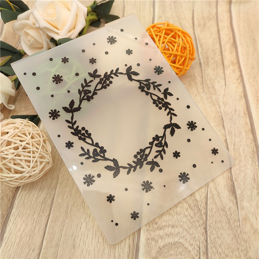 10.6*14.5CM Plastic Wreath Template Easter Wreath Craft Card Making Paper Card Album Wedding Decoration Embossing Folders
