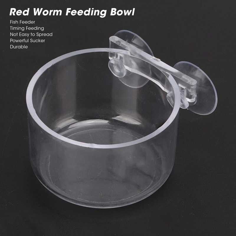 Red Worm Fish Feeder Easy To Clean Aquarium Cone Red Worm Feeder with Sucker for Fish for Shrimp
