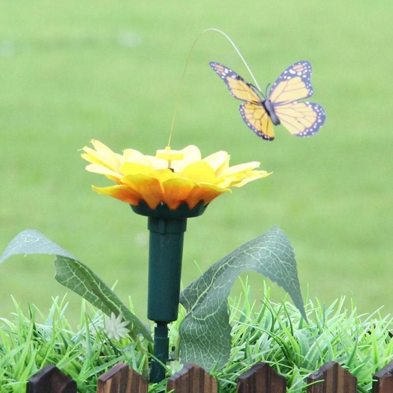 1pcs Solar Hummingbird Simulation Sunflower Butterfly Plant Hummingbird Decor Potted Solar Hummingbird Yard Ornaments For G F9S6