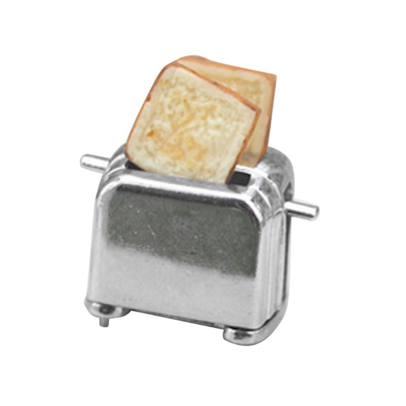 Doll House Miniature Toaster Bread Machine With Toast Kitchen Cookware Mini Accessories Decor 1/6 1/12 Scale