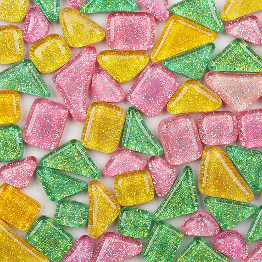 500Stck Unregelmäßige Mischte Farbe funkeln Mosaik Steine DIY Handgemachte Handwerk Wohnkultur