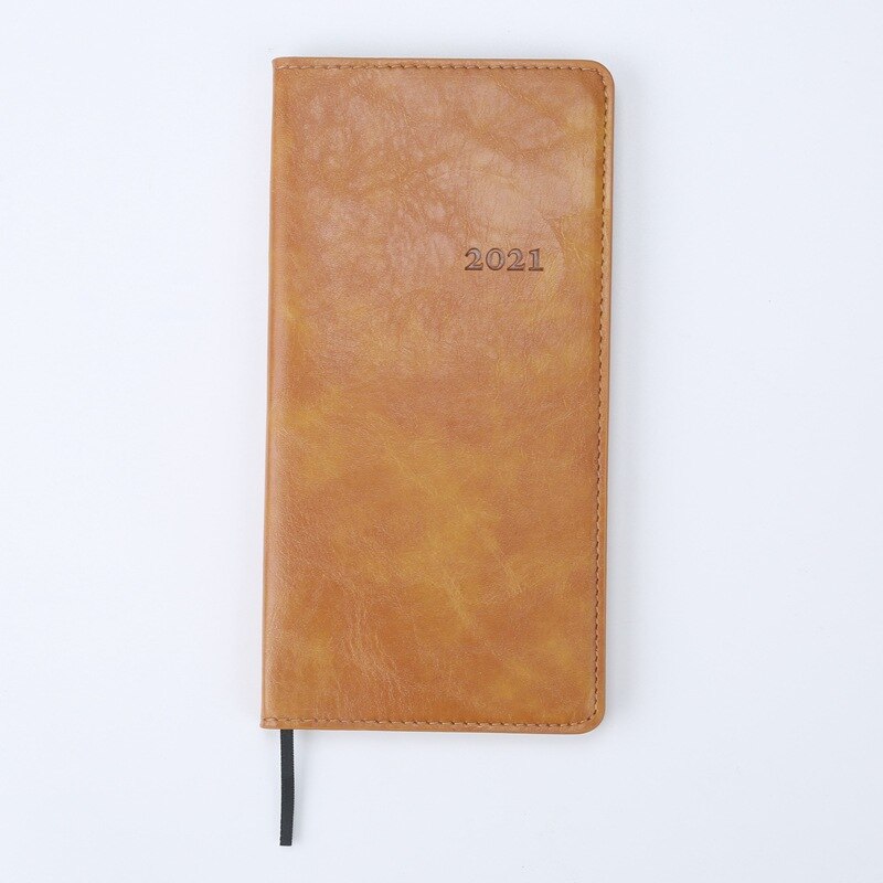 agenda 2021leather A6 notebook Weekly planning journa planner caderno cahier Kawai Office diary note book notepad notebooks: C