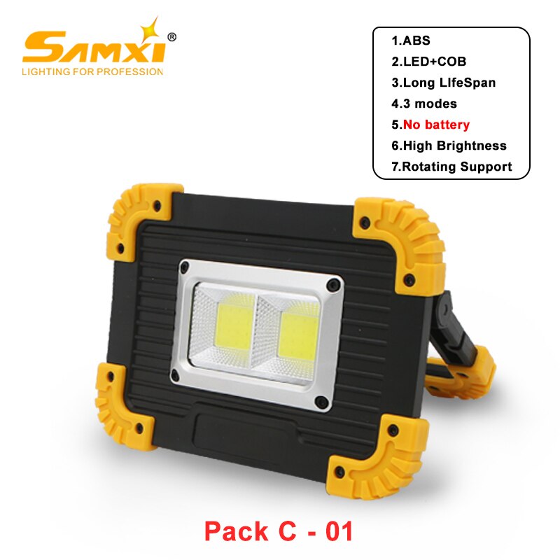 Batería portátil Spotlig 18650 con linterna LED recargable como banco de energía equipo de Camping para lámpara de Camping linterna al aire libre: Pack C 01