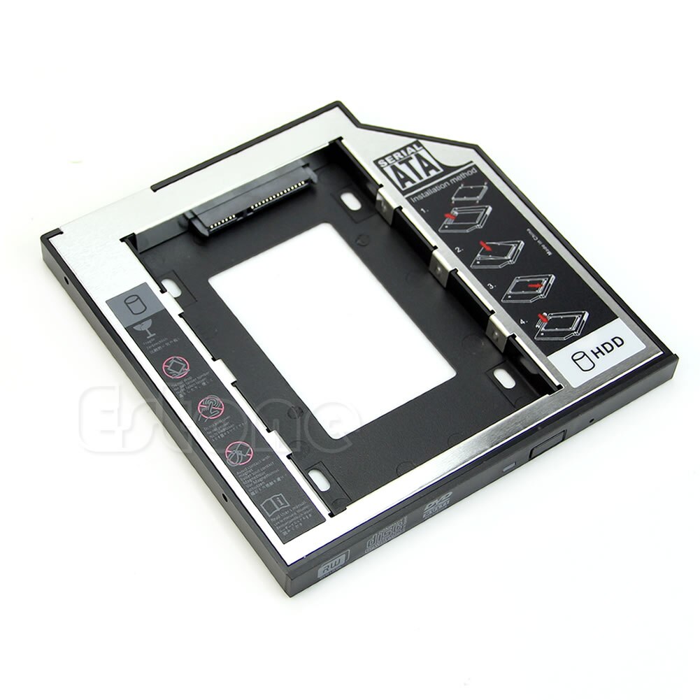 1PC Universal 9.5mm SATA 2nd HDD SSD Hard Drive Caddy For CD DVD-ROM Optical Bay