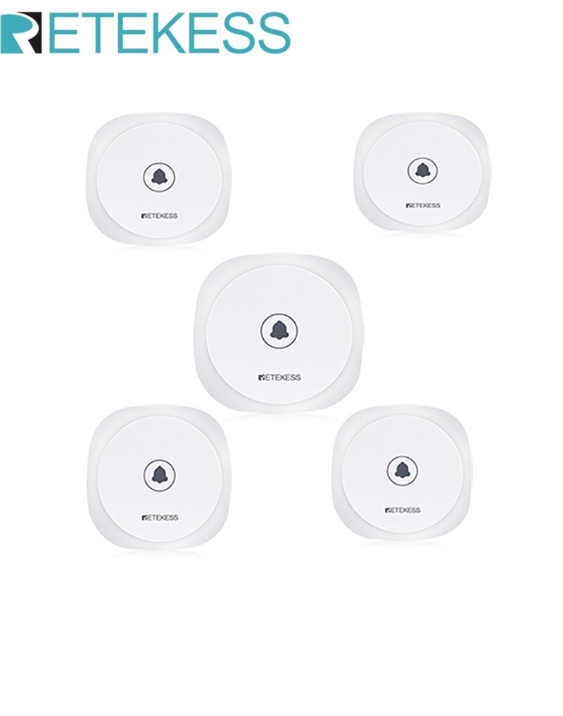 RETEKESS 5Pcs TD017 Pager Wireless Call Button Touch White 433.92MHz Restaurant Transmitter For Coffee Shop Hotel Hospital