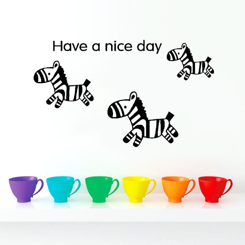 Cute little zebra wall stickers nursery stickers kids room decorative vinyl wall sticker for girls babies english indoor Y170647
