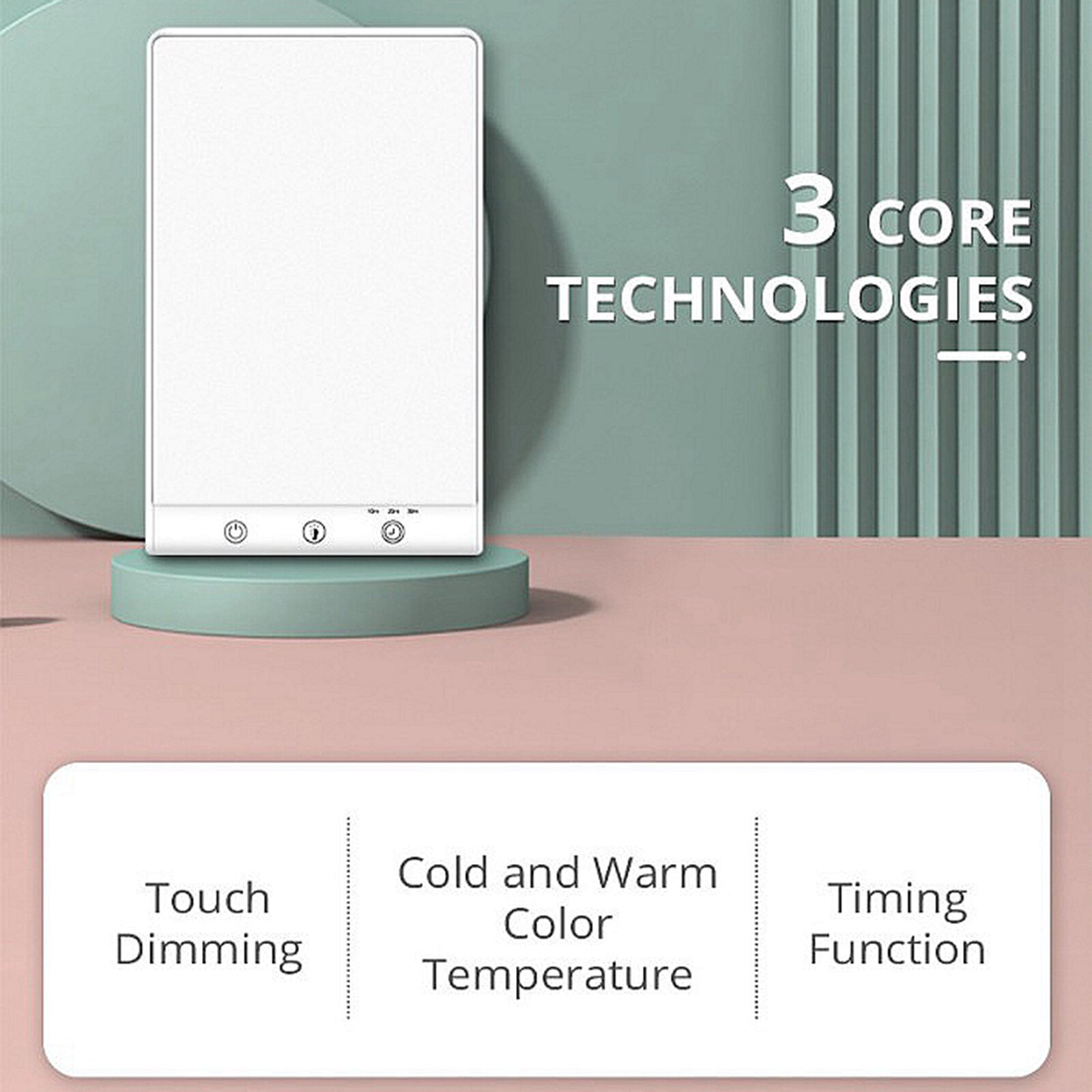 Light Therapy Sad Lamp Sunlight Lamp 3 Levels Dimming Timing Function Phototherapy day-light Artificial Alarm Clock