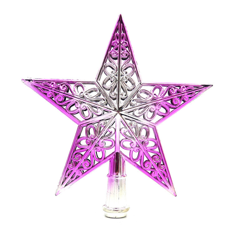 Christmas Tree Topper Five-pointed Star Sparkle Stars Hang Xmas Decoration Ornament Treetop Topper Christmas Star estrellas