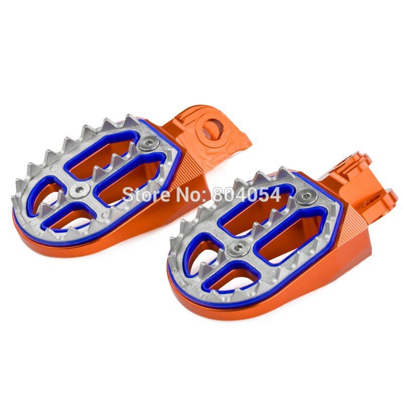 Orange billet cnc pro-bite brede fede fodpinde til ktm exc xc sx sxf 125-530cc 1998