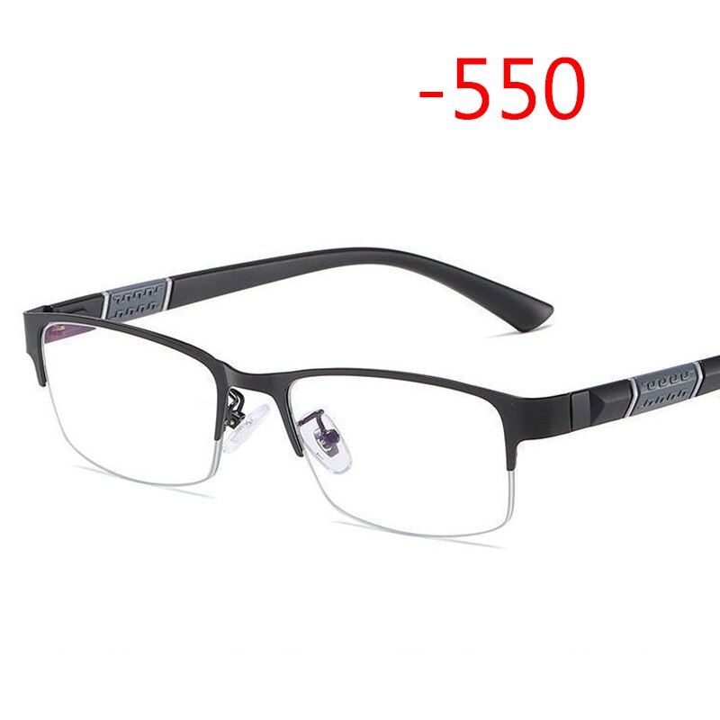 Outdoor Intelligent Photochromic Myopia Glasses Men Women Anti-Blue Ray Anti-fatigue Computer Myopia Eyeglasses Half-Frame 2.5: -550
