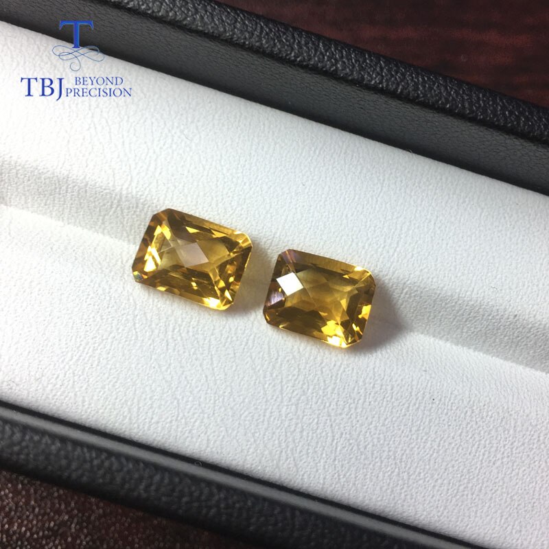 Tbj, citrino de alta qualidade oct 7-9mm ,5.05ct duas peças em um lote para diy jóias de ouro