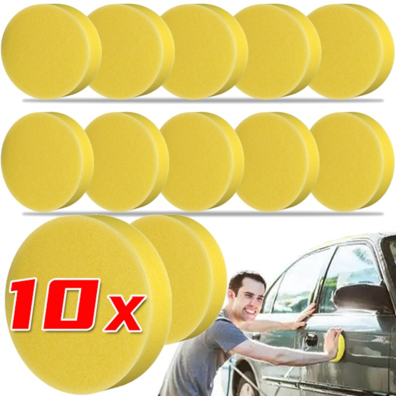 Auto Waxen Polish Wax Schuimspons Geel Rond Hoge Dichtheid Applicator Pad Reinigingsspons Auto Detail Wassen Car Cleaning Tool