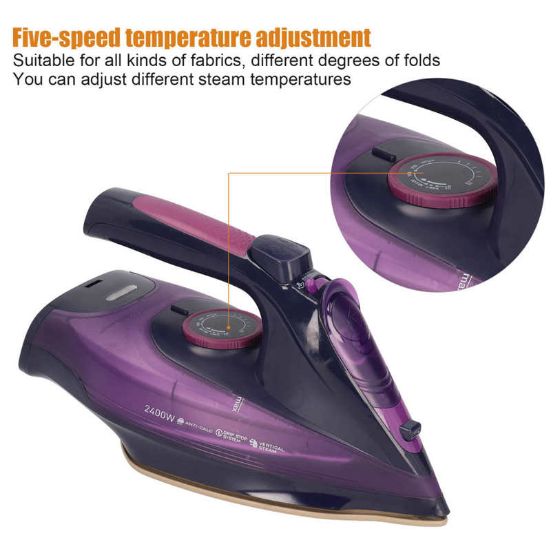 2400W 220V Cordless Electric Steam Iron Ceramic portable Clothes Ironing Steamer Ironing machine