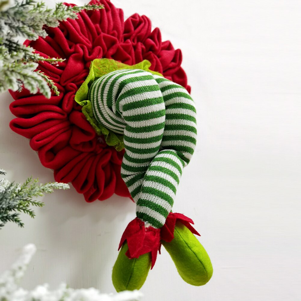 52cm Christmas Elf Legs Xmas Tree Green Red Fur Strange Grinch Year Christmas Elf Legs Xmas Tree Table