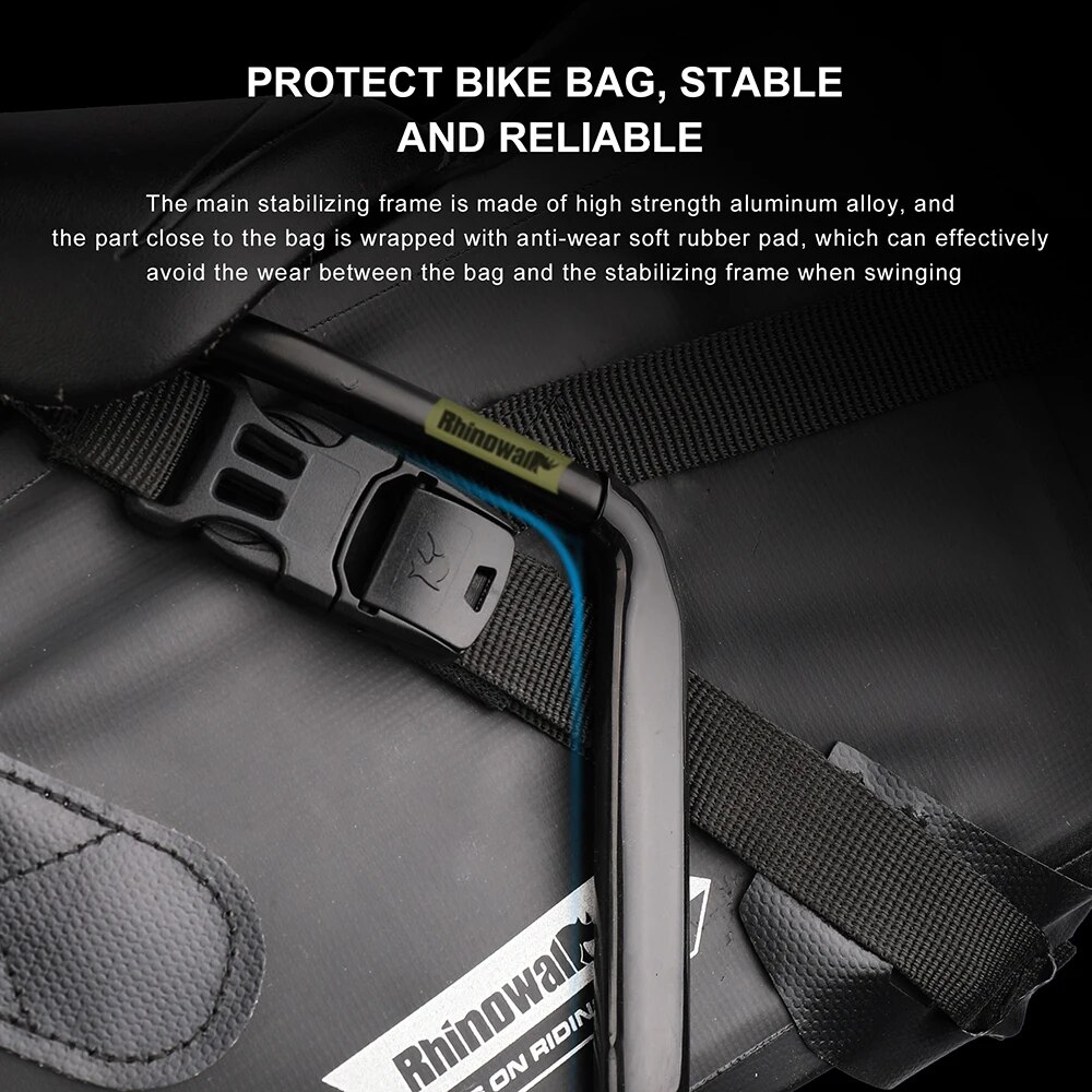Rhinowalk Bike Saddlebag Stabilizer with Anti-wear Rubber Pad Aluminum Alloy Stability Fits Most Market Saddle Bag Accessories