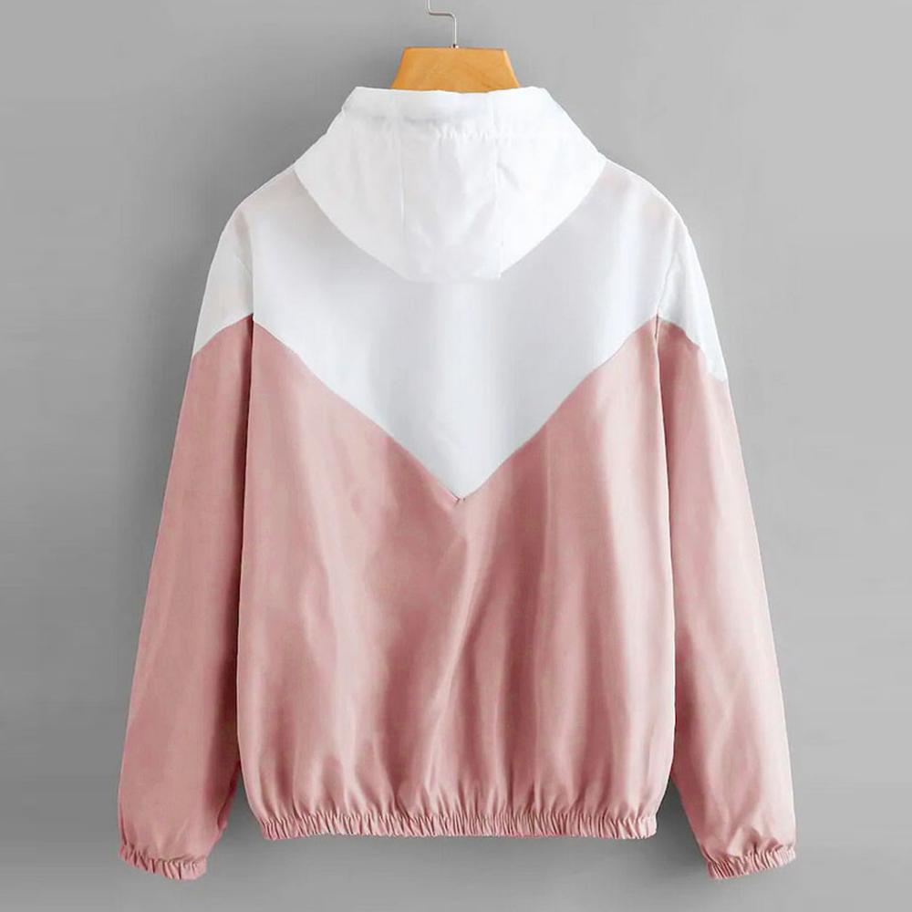 Frauen Langarm Jacke Patchwork Dünne Skinsuits Mit Kapuze Reißverschluss Taschen Sport Mantel Ich bin Freien Wandern Reiten Jacken Mantel Kleidung