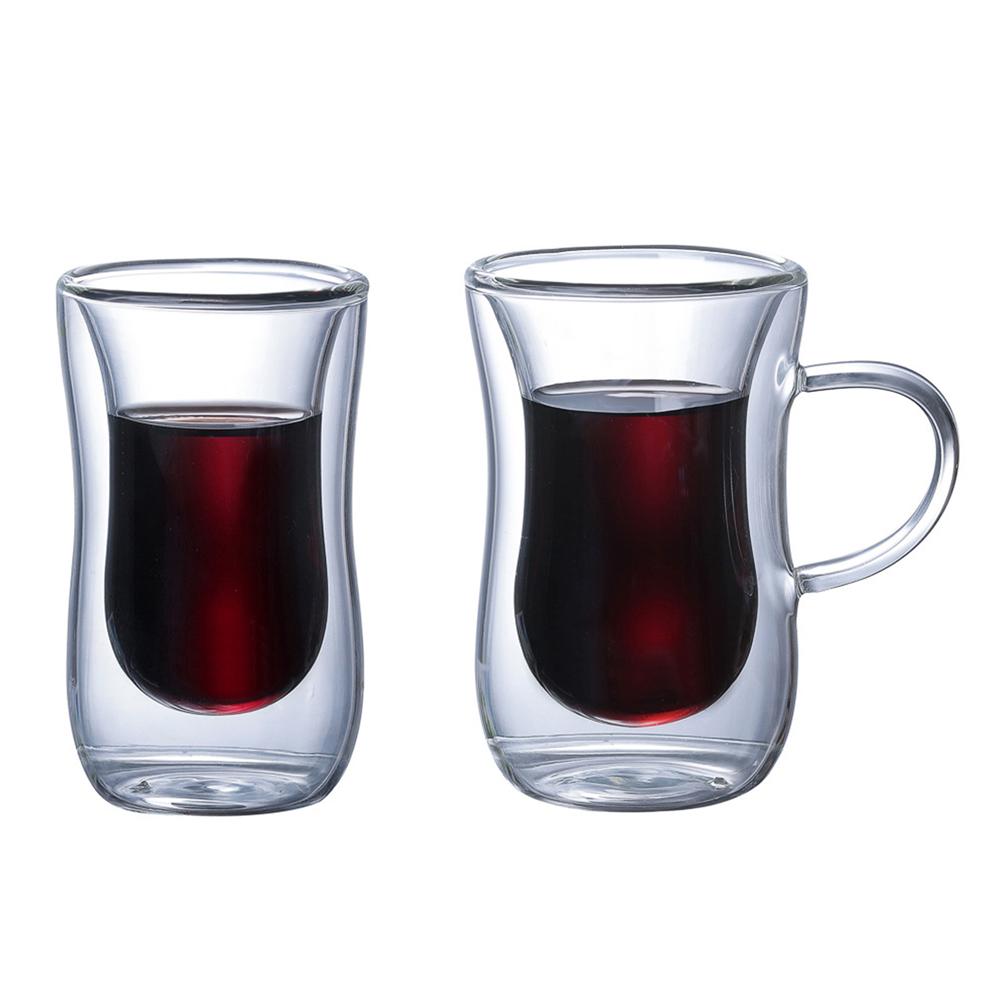 Innovatieve dubbelwandige geïsoleerde glazen beker hittebestendig voor thee, koffie, latte, espresso, ijsthee, vaatwassermokken