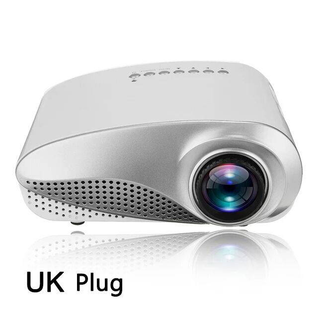Clear Mini Draagbare 1080P 3D Hd Led Projector Multimedia Home Theater Usb Vga Hdmi Tv Home Theatre-systeem: White-UK Plug