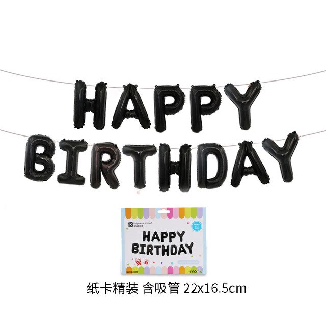 16 Inch Rose Gold Happy Birthday Letter Balloons Wedding Balloon Birthday Party Deco Kid Adult Name Aluminium Foil Balloons: 10