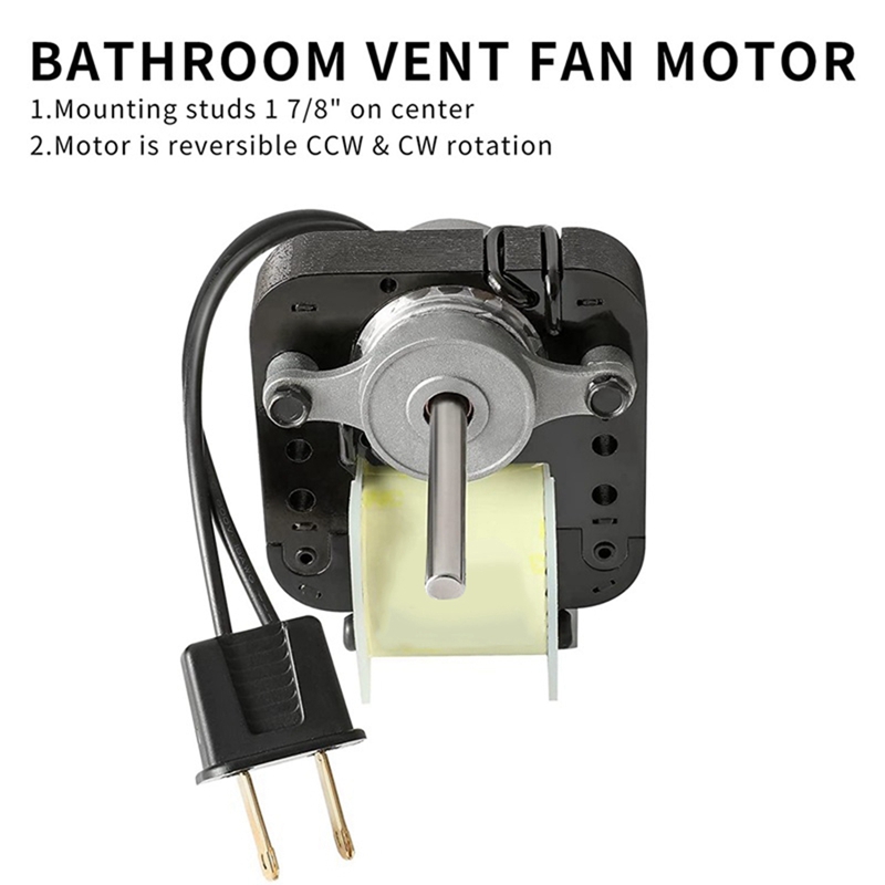 Bathroom Exhaust Vent Fan Motor Complete Kit Universal Replacement Parts For Broan Nutone C01575, 50 CFM, 120V Uppco US Plug