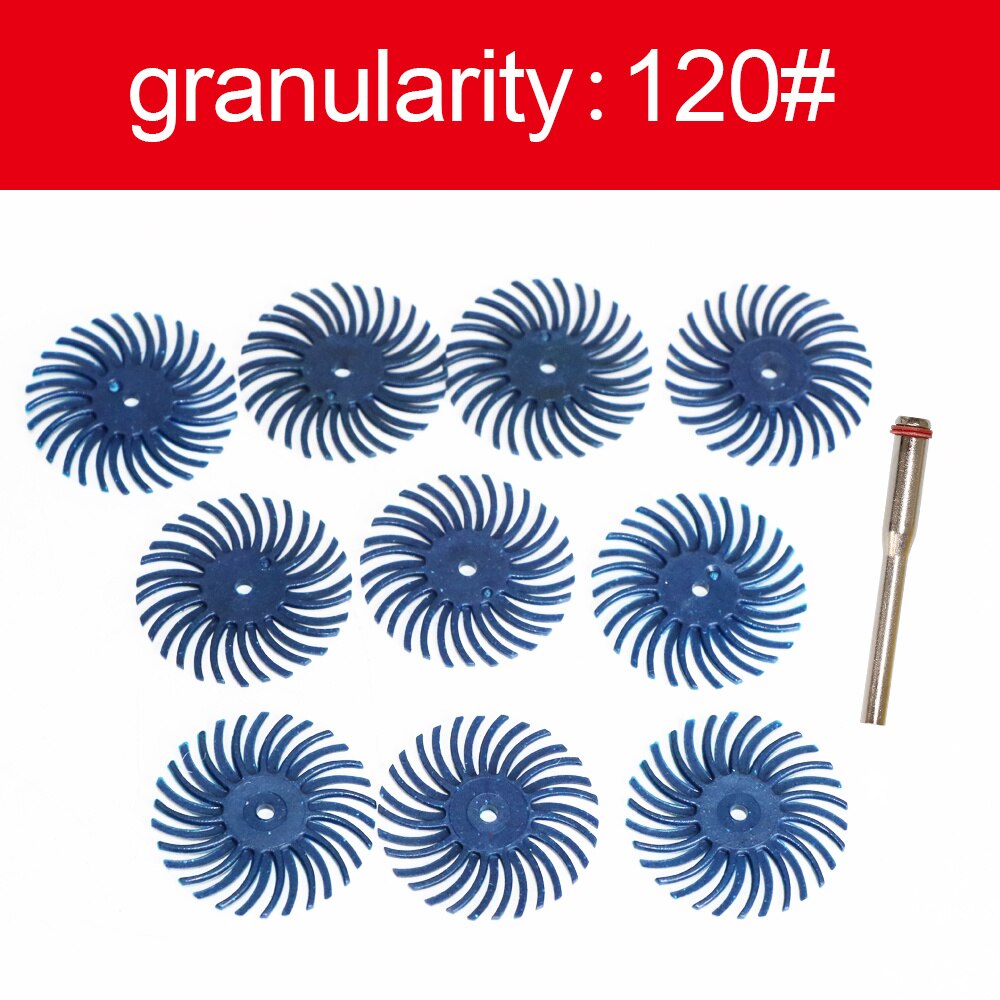 1 zoll Radial Bristle Disc Kit Schleif Pinsel 1/8 "3 2,35mm Schaft Detail Polieren Rad für Dreh Werkzeug zubehör A16: 120 10pcs / with 2.35mm Shank