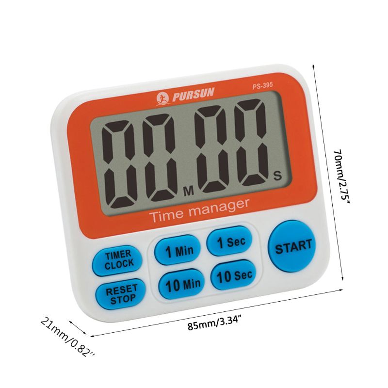 LCD Digital Timer & Countdown Kitchen Alarm Clock with Magnet Stand Hanging Hook M2EF