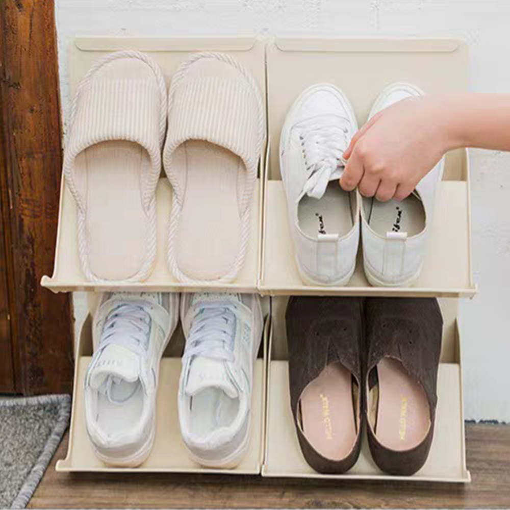 Organizador de zapatos apilable soporte de calzado ranura estante de almacenamiento de zapatos duraderos combinación de zapatos estante DIY muebles para el hogar ahorro de espacio