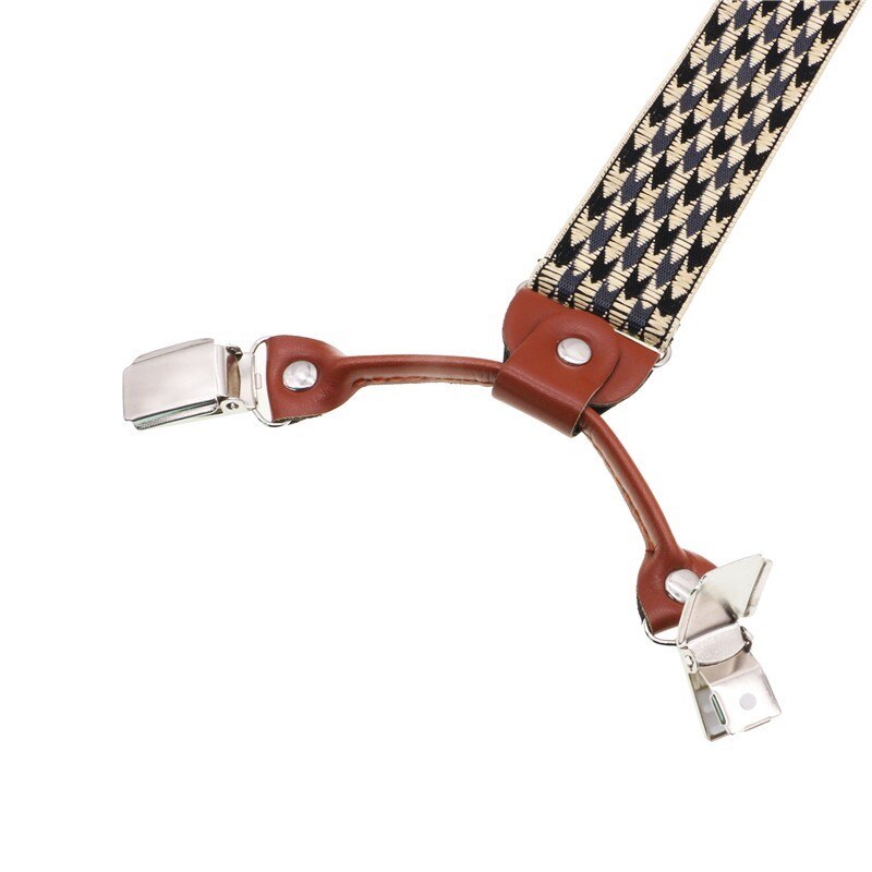 Tirantes de 6 clips para hombre, tirantes Unisex informales a la , tirantes elegantes para camisa de cuero marrón, correa ajustable para cinturón, para papá