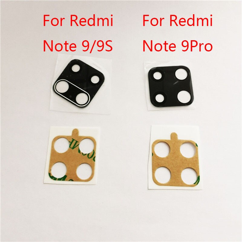 2 Stks/partij Redmi Note 9 Pro Achteruitrijcamera Glas Voor-Xiaomi Redmi Note 9 9 4s Back Camera Glas lens Cover Met Lijm Vervanging