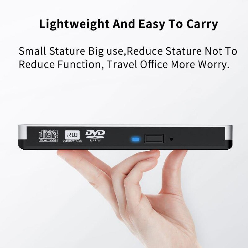 USB 3.0 mince externe DVD RW CD graveur lecteur lecteur lecteur optique lecteurs pour ordinateur portable