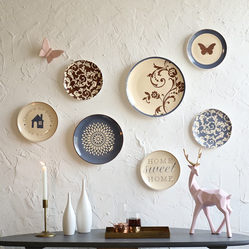Moderne Keramische Plaat Muur Sticker Decoratie Thuis Woonkamer Muur Opknoping Ambachten Winkel Restaurant Cafe Muurschildering Accessoires