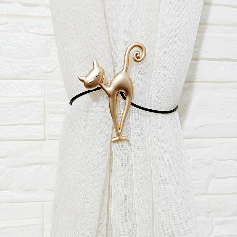 Magnetic Curtain Holder Cute Cat Metal Curtain Tieback Buckle Clips Alloy Tie Back Straps Holdback Home Decoration Accessories