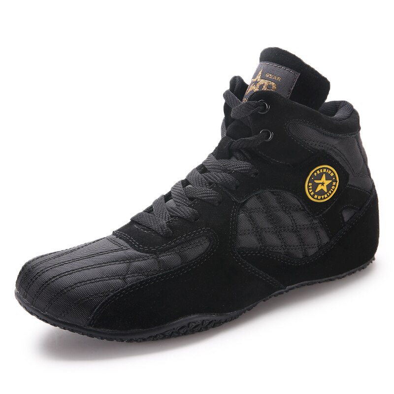Zapatos de boxeo profesionales para hombre, zapatillas deportivas de lucha de talla grande, entrenamiento antideslizante, color negro: 44