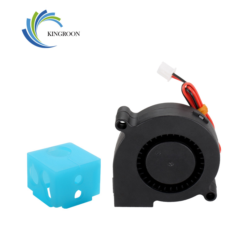 KingRoon 24V 5015 Fan air-blower For 3D Printer Fan KP3 Exclusive e3d V5 Blue Silicon Sock Cover 3D Printer Parts 16*16*12mm: 1 Sock and 1 Fan