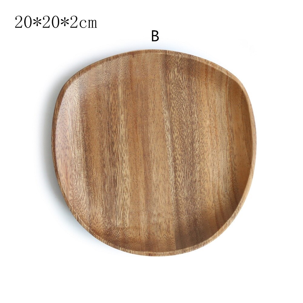 Irregular Solid Wood Plate Black Walnut Wood Pan Sturdy Natural Party Tableware for Salad Dessert Dinner Fruit Tea: B
